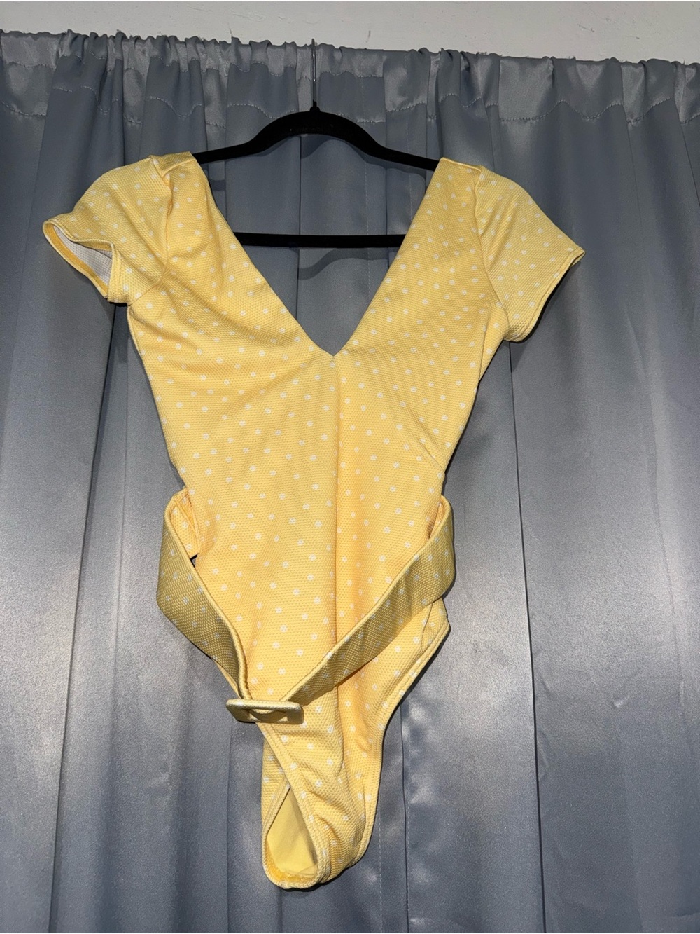 Billabong Yellow Polka Dot Girls' One-Piece with Belt